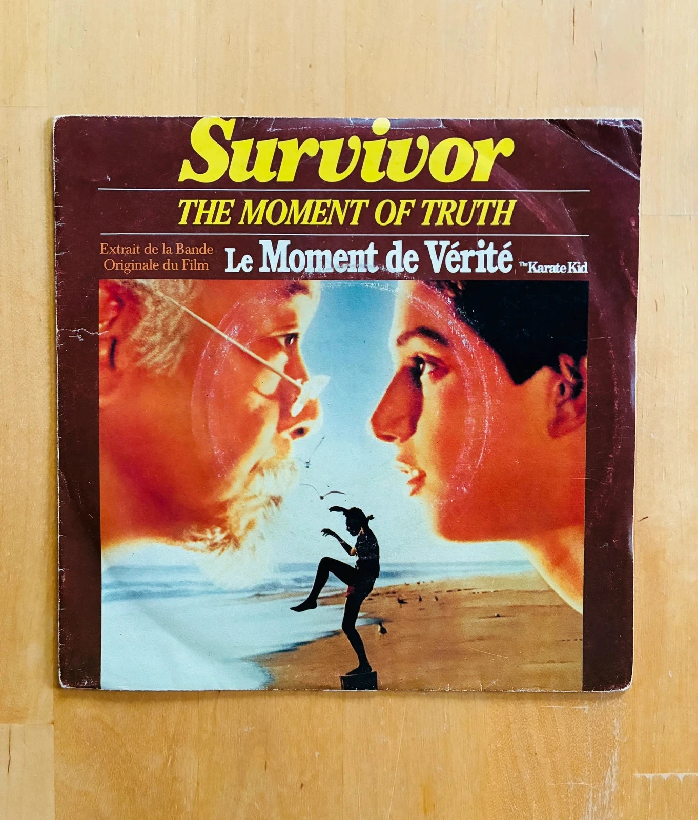 Disque vinyle 45T Survivor The moment of truth OST Karaté Kid.